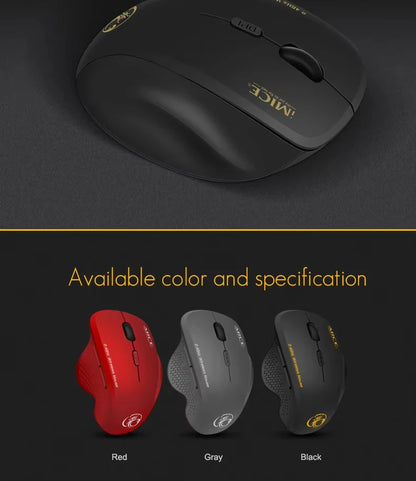 IMICE G6 ABS Wireless Mouse Ergonomic Computer Mouse 2.4Ghz Gamer PC Optical Mouse With USB Receiver 1600 DPI For Laptop PC