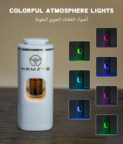 NAMSTE 1000mAh Car Air Purifier USB Charging 7-Color Atmosphere Light Hotel Fragrance Aromatic Oil Diffuser Exquisite Boxed Set