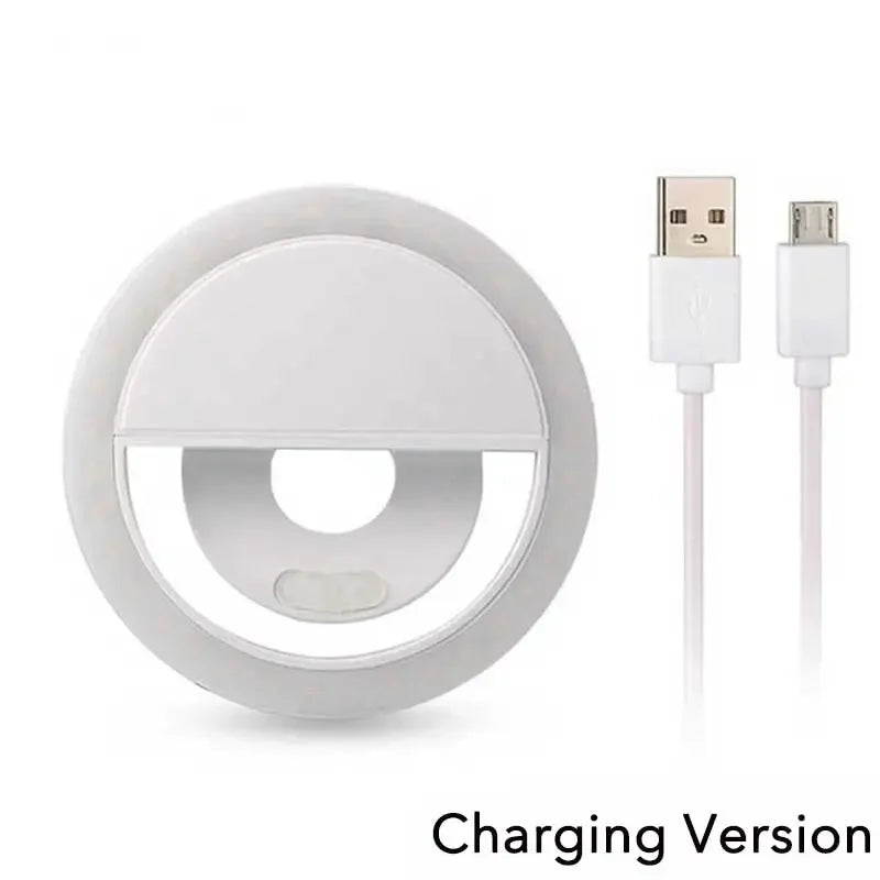 USB Charge Led Selfie Ring Light Mobile Phone Lens LED Selfie Lamp Ring for iPhone Samsung Xiaomi Huawei Phone Selfie Light