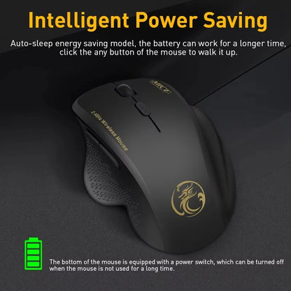 IMICE G6 ABS Wireless Mouse Ergonomic Computer Mouse 2.4Ghz Gamer PC Optical Mouse With USB Receiver 1600 DPI For Laptop PC